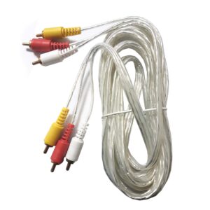Cable RCA audio - video 3X3; 1.8 metros transparente