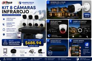 KIT DE 8 CÁMARAS DE SEGURIDAD 1080P CCTV BASICO