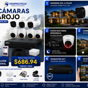 KIT DE 8 CÁMARAS DE SEGURIDAD 1080P CCTV BASICO
