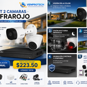 KIT DE 2 CAMARAS DE SEGURIDAD 1080P CCTV BASICO