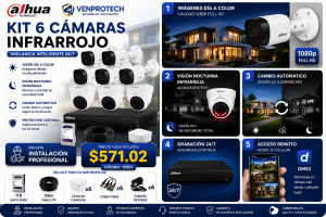 KIT DE 6 CÁMARAS DE SEGURIDAD 1080P CCTV BASICO