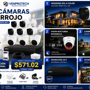 KIT DE 6 CÁMARAS DE SEGURIDAD 1080P CCTV BASICO
