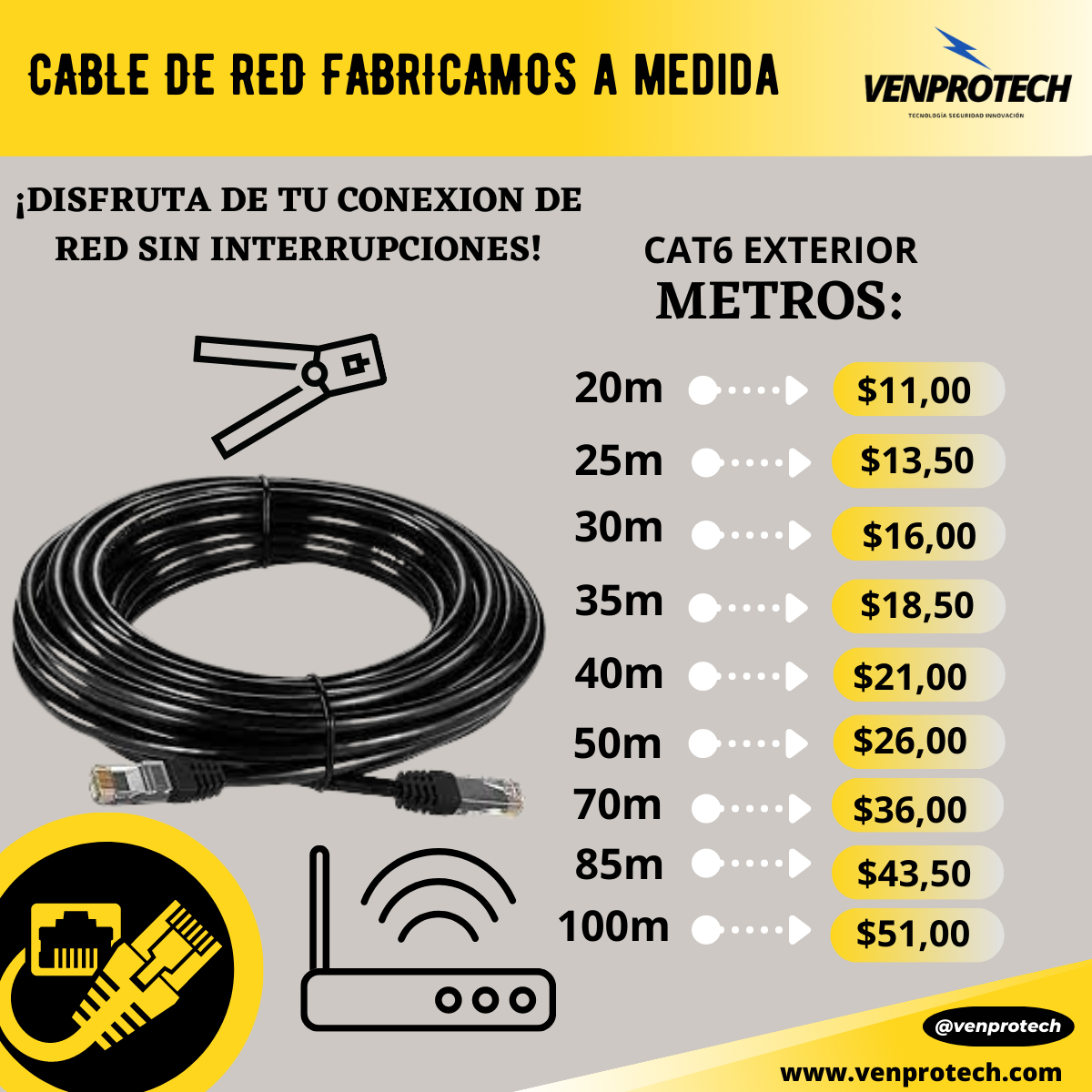 Cable De Red cable de internet interior Exterior categoría 5 y categoría 6