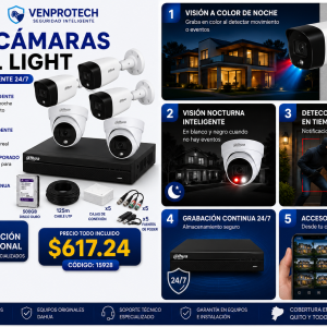 KIT DE 5 CAMARAS DUAL LIGHT 2MP / CCTV INTERMEDIO