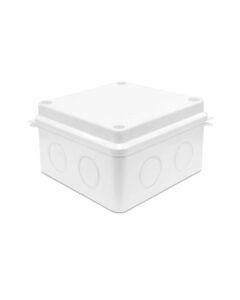 Cajetín cuadrado para cámaras 10 x 10 cm de plástico con tornillos