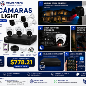 KIT DE 6 CAMARAS DUAL LIGHT 2MP / CCTV INTERMEDIO