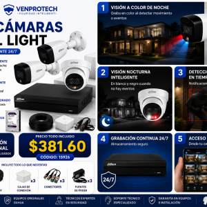 KIT DE 3 CAMARAS DUAL LIGTH 2MP CCTV INTERMEDIO