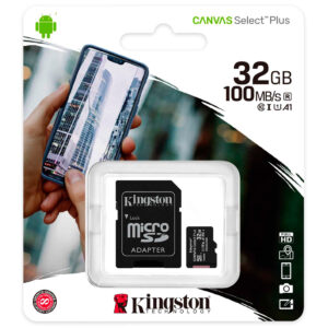 Memoria Micro SD 32GB / Kingston / 100MB/S / CLASE 10 /