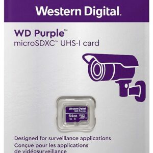 Memoria Micro SD 64GB Western Digital/ Purpura Para Cámaras IP
