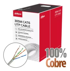 ROLLO DE CABLE CAT6 UTP INTERIOR 100% COBRE DAHUA