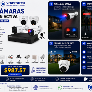 KIT DE 5 CAMARAS CON DISUASIÓN ACTIVA/CCTV AVANZADO