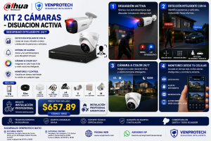 KIT DE 2 CAMARAS CON DISUASION ACTIVA/CCTV AVANZADO