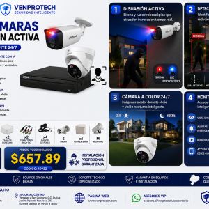 KIT DE 2 CAMARAS CON DISUASION ACTIVA/CCTV AVANZADO