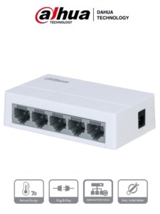SWITCH DE 5 PUERTOS /DAHUA/ NO ADMINISTRABLE DH-PFS3005-5ET-L