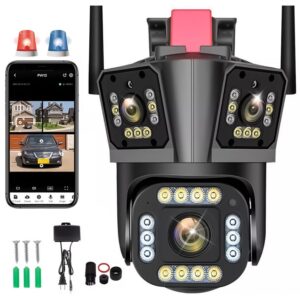 CAMARA WIFI EXTERIOR DE 3 LENTES / SIRENA IPC360 HOME APP