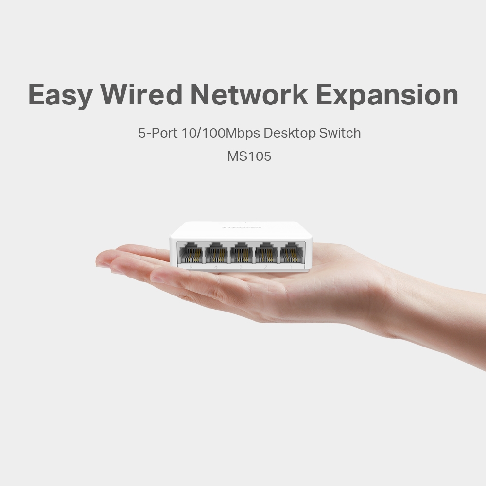 Mercusys switch de red MS105 de 5 puertos Fast Ethernet 10/100 Mbps, compacto y Plug & Play - Imagen 3