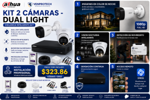 KIT DE 2 CAMARAS DUAL LIGTH 2MP / CCTV INTERMEDIO