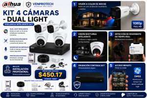 KIT DE 4 CAMARAS DUAL LIGTH 2MP / CCTV INTERMEDIO