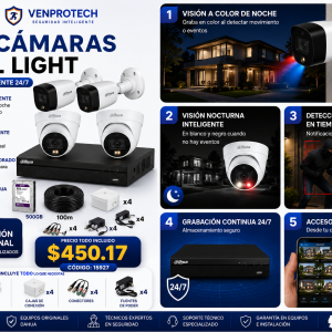KIT DE 4 CAMARAS DUAL LIGTH 2MP / CCTV INTERMEDIO