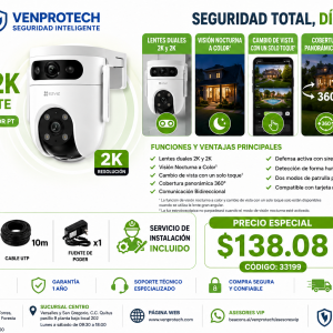 Cámara WiFi EZVIZ H9C 2K Doble Lente + Instalación Profesional