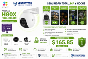 Cámara WiFi EZVIZ H80X Full Color 4K + Instalación Profesional