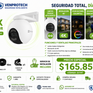 Cámara WiFi EZVIZ H80X Full Color 4K + Instalación Profesional