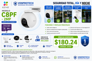 Cámara WiFi EZVIZ C8PF 2MP + Instalación Profesional