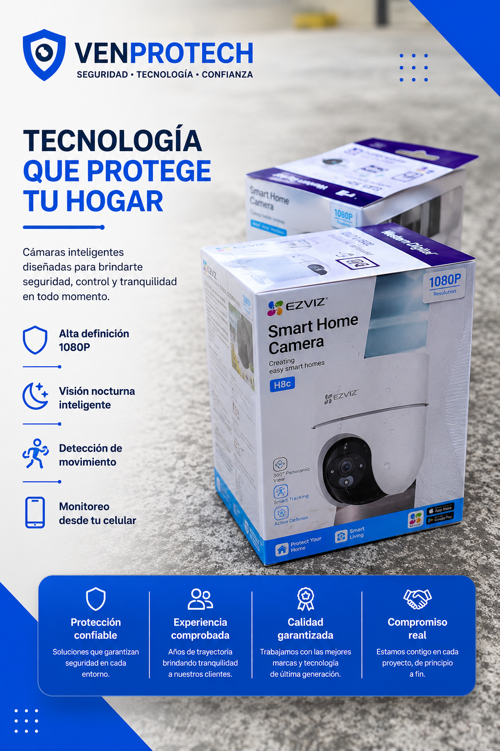 Cámara WiFi EZVIZ H8C 5MP Exterior + Instalación Profesional - Imagen 2