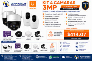Kit 4 Cámaras WiFi IMOU 3MP + Instalación Profesional