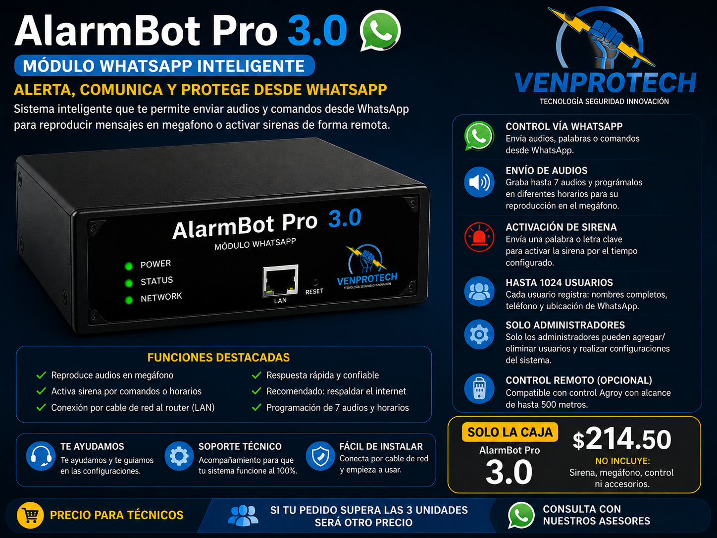 AlarmBot Pro 3.0 WhatsApp Inteligente | Sistema de Alarma