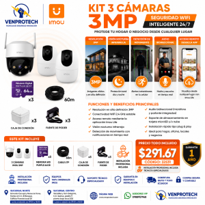 Kit 3 Cámaras WiFi Imou 3MP + Instalación Profesional