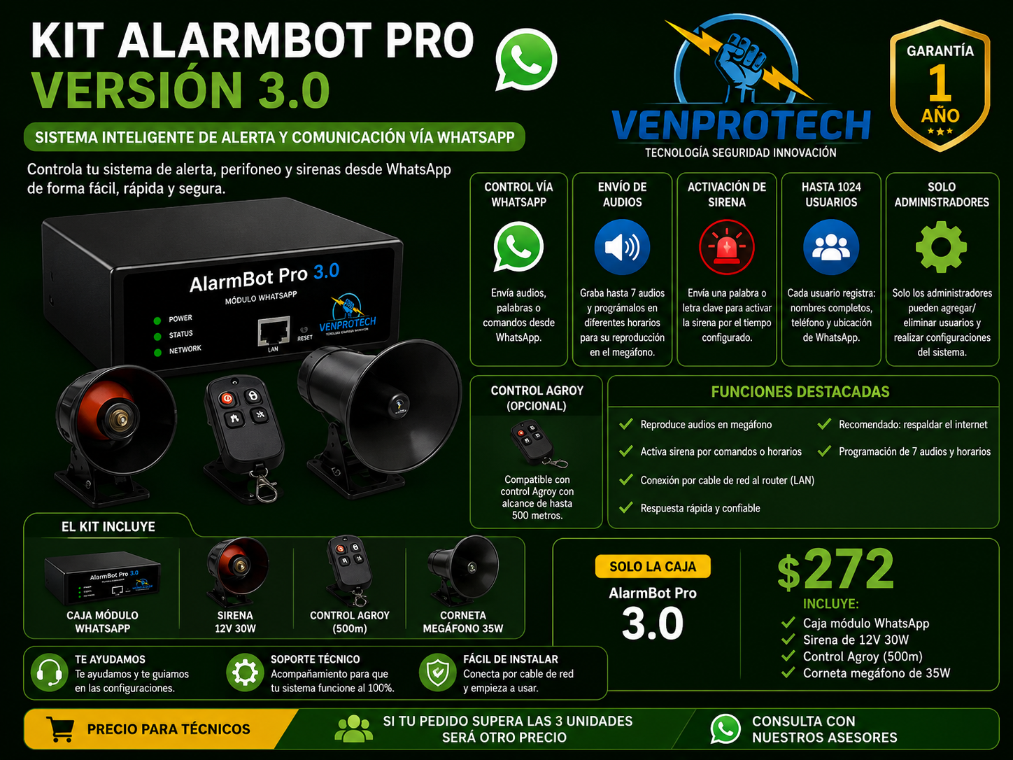 KIT ALARMBOT PRO VERSION 3.0 WHATSAPP