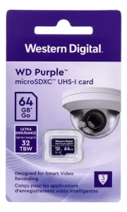 Western Digital WD Purple microSD 64GB WDD064G1P0A QD102, alta resistencia