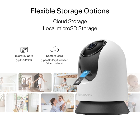 Mercusys MC210 cámara WiFi 2K 3MP con visión nocturna y giro 360° - Imagen 3