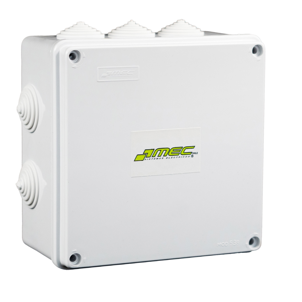 MEC Caja estanca cuadrada 0600CS1158, 150 x 150 x 70 mm IP65 con 7 conos