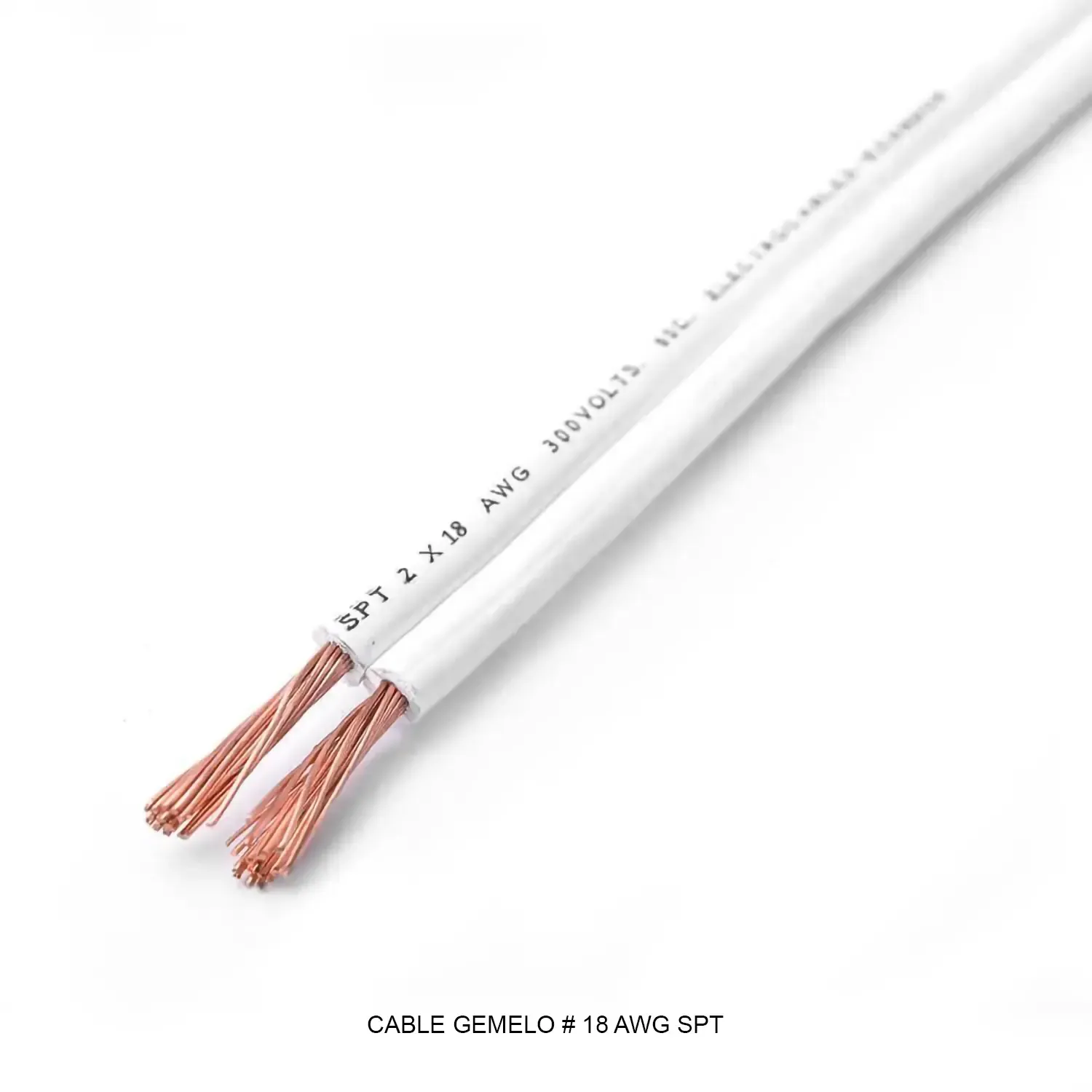 Cable gemelo SPT 2x18 AWG blanco para conexiones eléctricas - Imagen 4