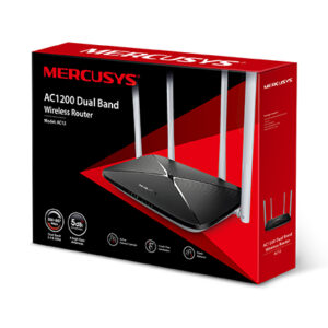 Mercusys router inalámbrico AC12 AC1200 doble banda con 4 antenas