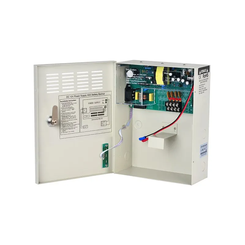Teclam fuente centralizada CCTV CP1204-5A-B 12V 5A de 4 salidas con respaldo - Imagen 2