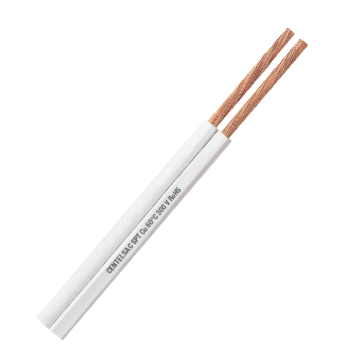 Cable gemelo SPT 2x18 AWG blanco para conexiones eléctricas - Imagen 3