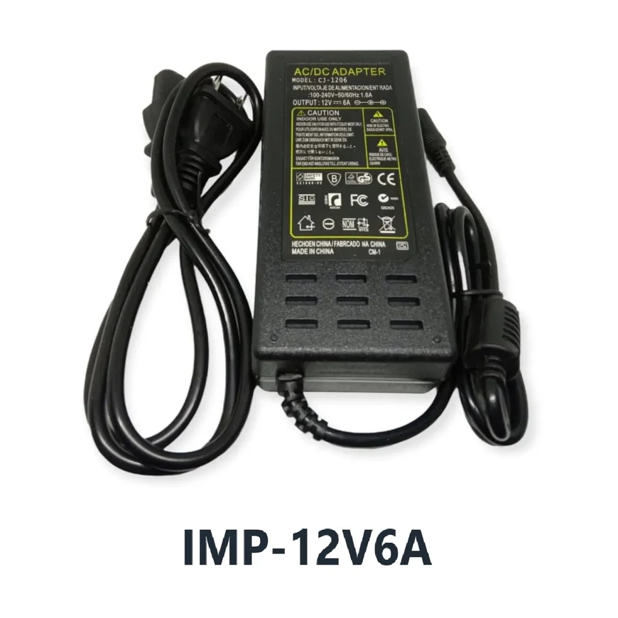 ECO fuente de poder AC/DC 12 V 6 A CJ-1206, entrada 100-240 V