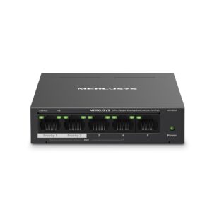 MERCUSYS Switch PoE+ Gigabit MS105GP de 5 puertos, 4 PoE+ y 65 W