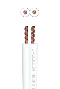 Cable gemelo SPT 2x18 AWG blanco para conexiones eléctricas