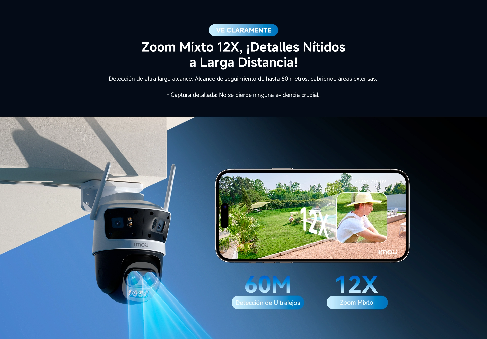 IMOU Cruiser Pano Z IPC-S76DN-13M0N cámara IP 13MP con zoom 12X y WiFi 6 - Imagen 3