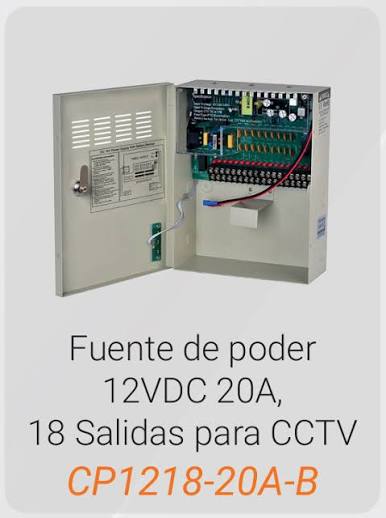 Teclam fuente centralizada 12VDC 20A de 18 salidas con respaldo de batería CP1218-20A-B - Imagen 2