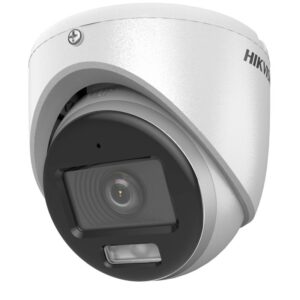 Hikvision Cámara domo 3K ColorVu híbrida con audio, IR 20 m e IP67 DS-2CE70KF0T-LMFS